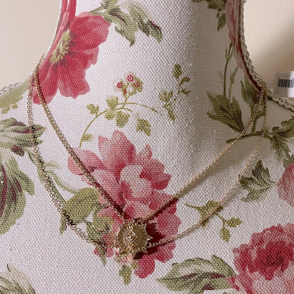 SPORTSGIRL | Gold tone mystic sunburst dual layer necklace | NWT - Picture 5 of 8